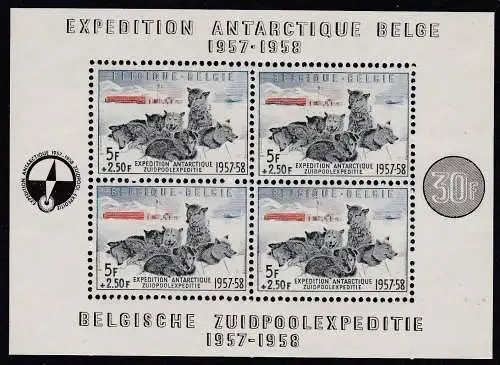 1957 Belgien - Belgische Antarktissendung - Einheitlicher Katalog Blatt Nr. 31 - postfrisch**