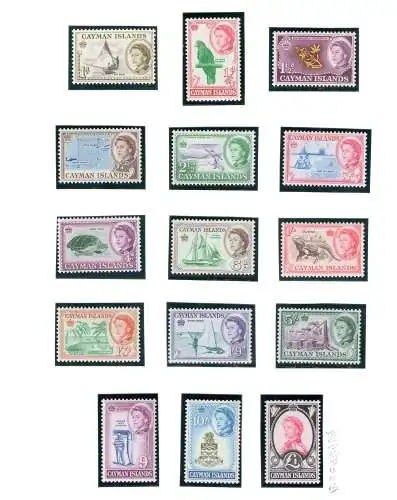 1962-64 CAYMAN ISLANDS - Elisabeth II und Ansichten - Stanley Gibbons Nr. 165/179 - postfrisch**