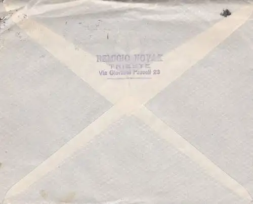 1953 TRIEST A - Mehrfachporto im Auslandsbrief