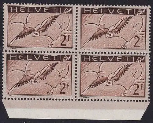 1930 SCHWEIZERISCHE, Luftpost Nr. 15a MNH/** QUARTINA