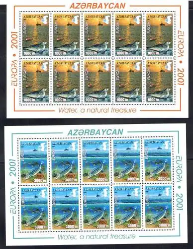 2001 EUROPA CEPT Aserbaidschan/Aserbaidschan 2 Minifiliale 10 Wert postfrisch**