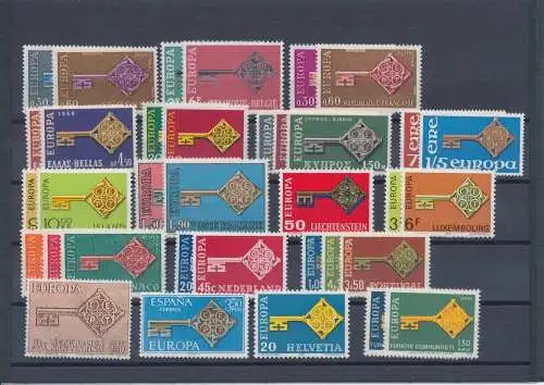 1968 EUROPA CEPT, komplettes Jahr, neue Briefmarken, 18 Länder 35 postfrisch Werte**