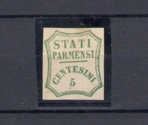 1859 PARMA Provisorische Regierung 5 Cent blaugrün I Zusammensetzung Nr. 12 MLH *