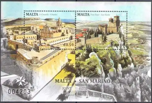 2016 Malta Gemeinsame Ausgabe mit San Marino 1 Blatt postfrisch **