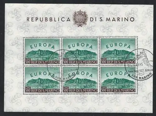 1961 SAN MARINO, BF Nr. 23 Europa 61 GEBRAUCHT