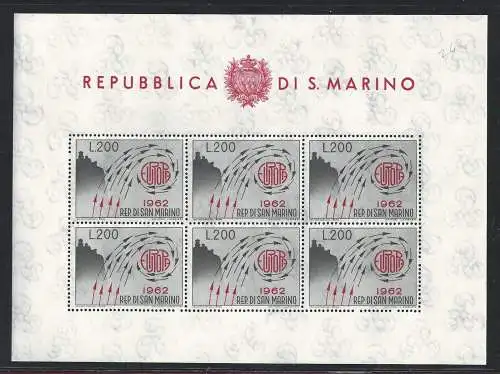 1962 SAN MARINO, BF Nr. 24 Europa 62 mnh/**