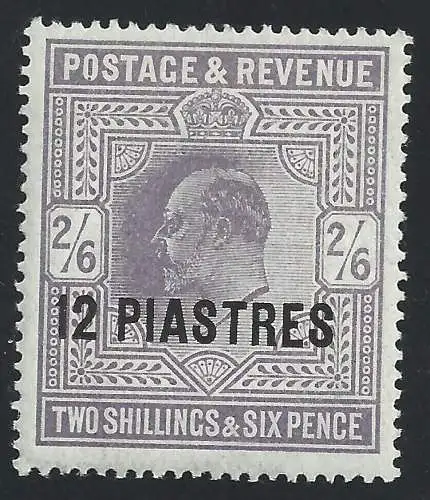 1903 BRITISH LEVANT - SG 11 12 Piaster auf 2sh6 MLH/*