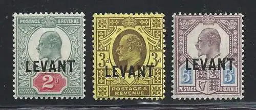 1905 BRITISH LEVANT - SG L4-L6-L8 3 MLH-Werte/*