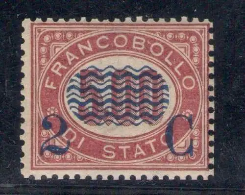 1878 Italien - Königreich, Nr. 35 MNH Überdruckter Service** - Raybaudi Zertifikat