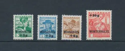 1935 ÖSTERREICH, Nr. 467/470, Winterhilfe Winterhilfe Überdruck, 4 Werte - MNH**
