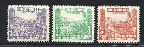 1942 PHILIPPINEN - SG J9/J11 3 Werte */MH