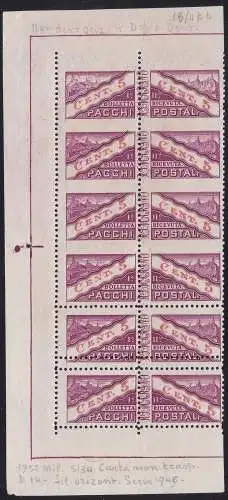1945 SAN MARINO, Postpakete Nr. 16d + 16o 5 Cent. lila und rot postfrisch/**