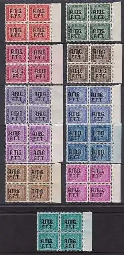 1947-49 TRIEST A - Segnatasse Nr. 5/15 MNH ** TOP VIERTEL ZENTRIERUNG