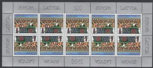 1998 EUROPA CEPT Lettland/Latvija 1 Minifil mit 10 mnh Werten**
