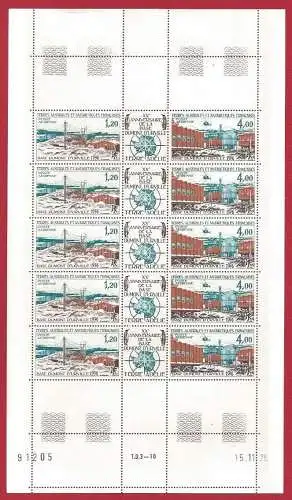 1976 TAAF - Französische Antarktische Länder Yvert PA 43A Blatt mit 5 Triptychen postfrisch **