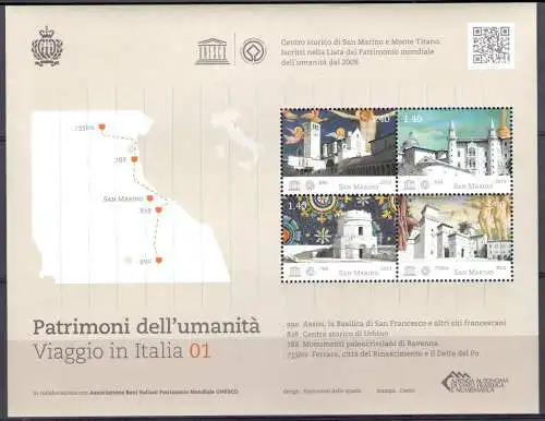 2013 San Marino Blatt Weltkulturerbe BF Nr. 131 mnh**