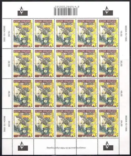 1996 EUROPA CEPT Finnland/Finnland 1 Minifili mit 20 postfrisch Werten**