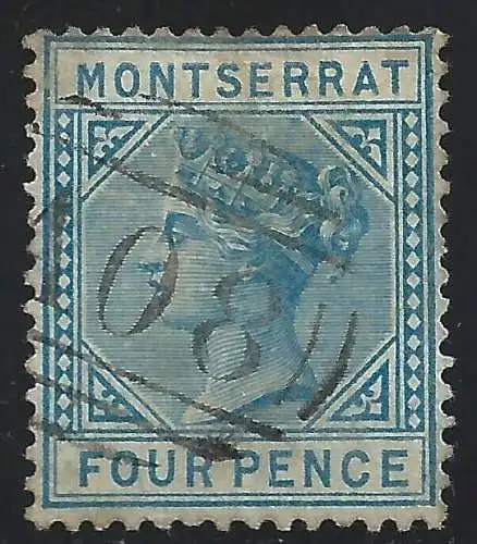 1880 MONTSERRAT - SG Nr. 5 Wmk Krone CC GEBRAUCHT
