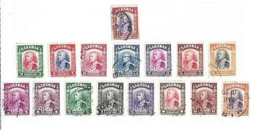 1934-41 SARAWAK - SG Nr. 120/125 6 Werte in DOLLAR GEBRAUCHT