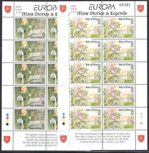 1997 EUROPA CEPT Isle di Man 2 Minifos zu 10 postfrisch Werten**