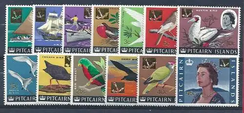 1967 Pitcairn Islands - Yvert 71/83 - Elisabeth und verschiedene Motive - 13 postfrisch Werte**
