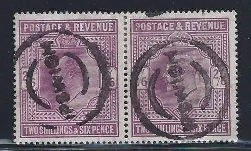 1902 Großbritannien - Nr. 118 - 2/6 Wahl lila - GEBRAUCHTES PAAR