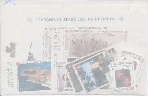 1991 Smom, komplettes Jahrgang, neue Briefmarken, 24 Werte + 4 Blatt - postfrisch**