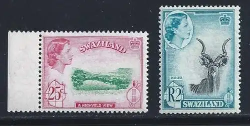 1961 SWASILAND - YV Nr. 87 und 90 - Valle Ezulvini und Coudou - 2 Val. postfrisch**