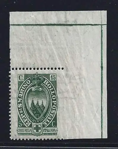 1923 SAN MARINO, Nr. 92a Pro Rotes Kreuz postfrisch/** VIETÄT
