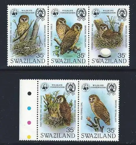 1982 SWASILAND, Yv 399/403 Vögel - Vögel - 5 Werte - postfrisch** WWF