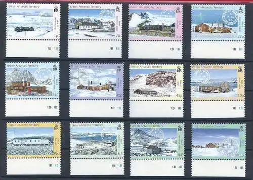 2003 BRITISCHE ANTARKTIS - Antarktische Basen, Yvert Nr. 370/381,12 Werte, postfrisch**
