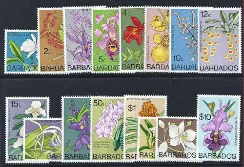 1974 BARBADOS - Yv. 373/388 - Blumen - 16 Werte - postfrisch**