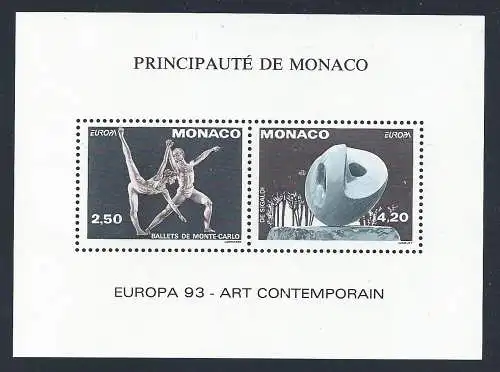 1993 MONACO, BFS20 Europa, zeitgenössische Kunst postfrisch**