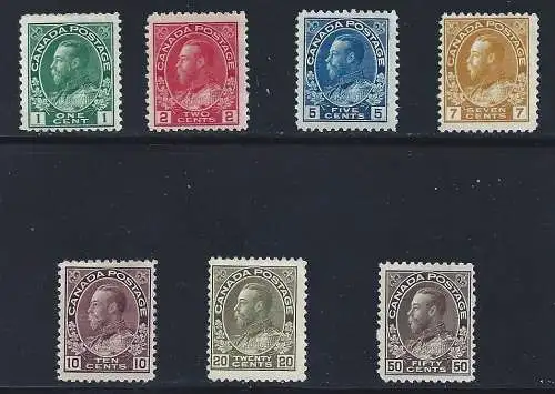 1911-16 KANADA - Yv 93-99 Giorgio V - 7 MH Werte*