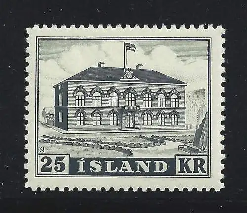 1952 ISLAND Nr. 238 25 kr. schwarz grau postfrisch/**
