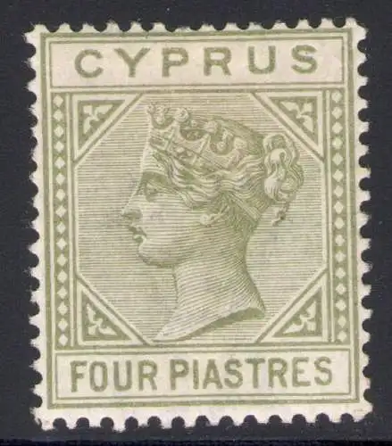 1892 ZYPERN, SG 35 4 olivgraue Platten - MLH*