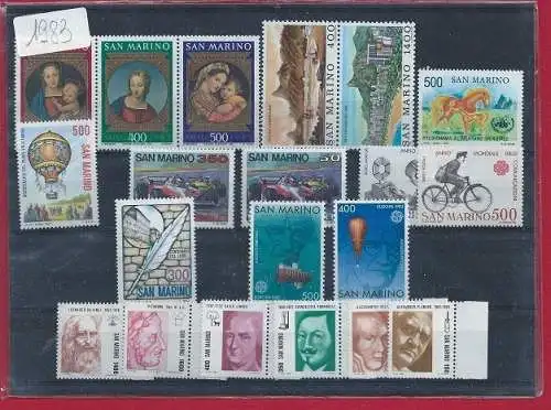 1983 San Marino, neue Briefmarken, Vollständiges Jahr 20 Werte - postfrisch**