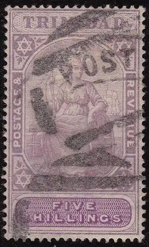 1901 TRINIDAD, SG Nr. 132 5s. lila und lila GEBRAUCHT