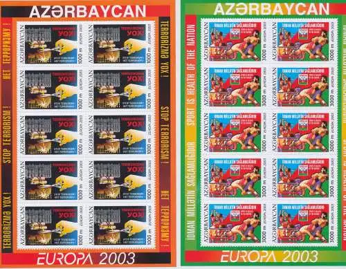 2003 EUROPA CEPT Aserbaidschan Nr. 2 Miniblätter. Kunstplakate postfrisch**