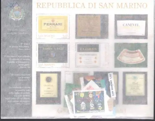 2005 San Marino, neue Briefmarken, Vollständiges Jahr, 44 Werte + 2 Blätter - postfrisch**