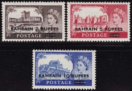 1955-60 BAHRAIN - Stanley Gibbons Nr. 94/96 Schlösser 3er Set postfrisch**