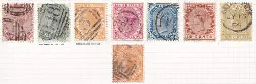 1883-94 MAURITIUS, SG Set 83-90 8 Werte GEBRAUCHT mit interessanten Stornierungen