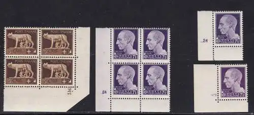 1929 Königreich Italien, Kaiserliche Serie, SET VON 28 Exemplaren mit Tischnummer INTEGRIERTER GUMMI MNH**