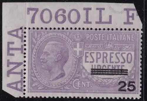 1917 Königreich Italien - Luftpost - Nr. 2 MNH** MIT TABELLENNUMMER