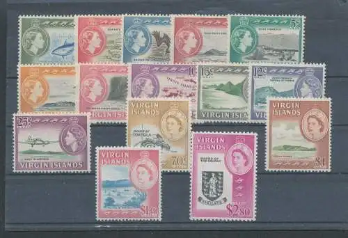 1964-68 BRITISCHE JUNGFRAUENINSELN - Stanley Gibbons n. 178/192 Serie von 15 Werten - postfrisch**