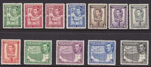 1938 Somaliland - Stanley Gibbons Nr. 93-104 - 12er Werteserie - postfrisch**