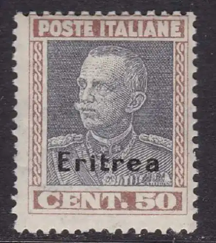 1928 ERITREA, Nr. 128 50c. braun und grau postfrisch/**