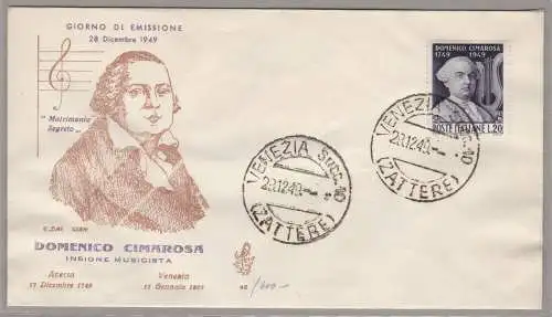 1949 REPUBLIK - Cimarosa Nr. 615 NICHT GEREISTES VENETIEN