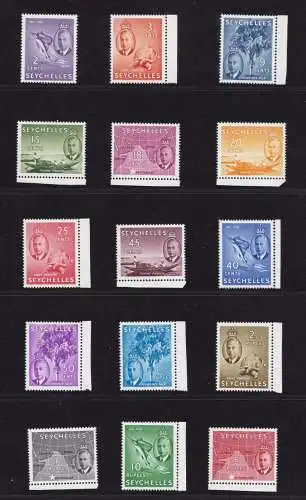 1952 SEYCHELLEN, SG Nr. 158/172 Set 15 mnh/**