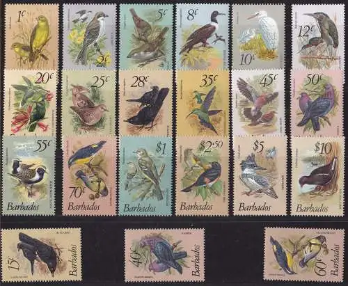 1979 BARBADOS - Uccelli - Vögel - Yvert Nr. 472/488+535+545/547 Set 21 MNH/**